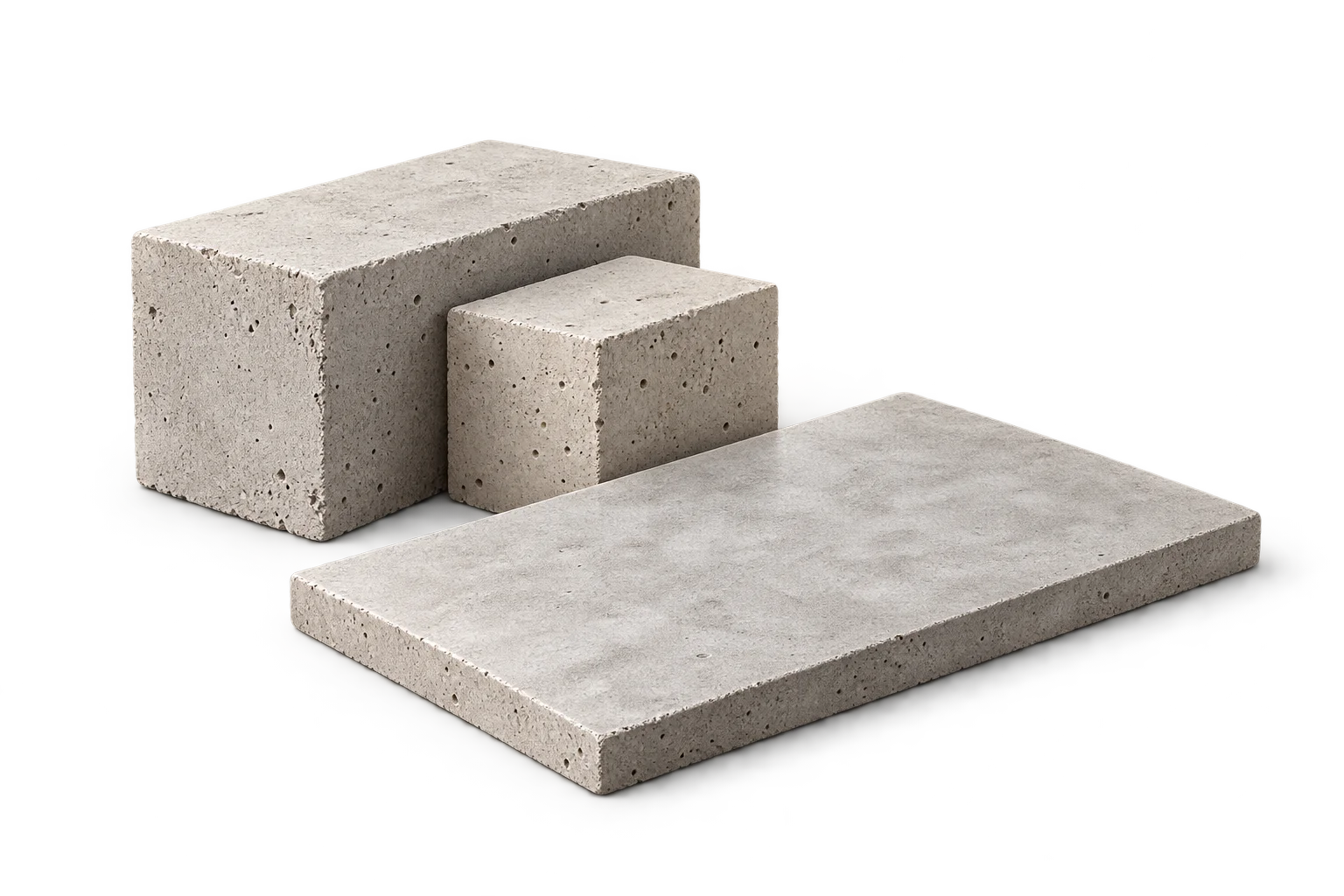 Concrete blocks and a slab